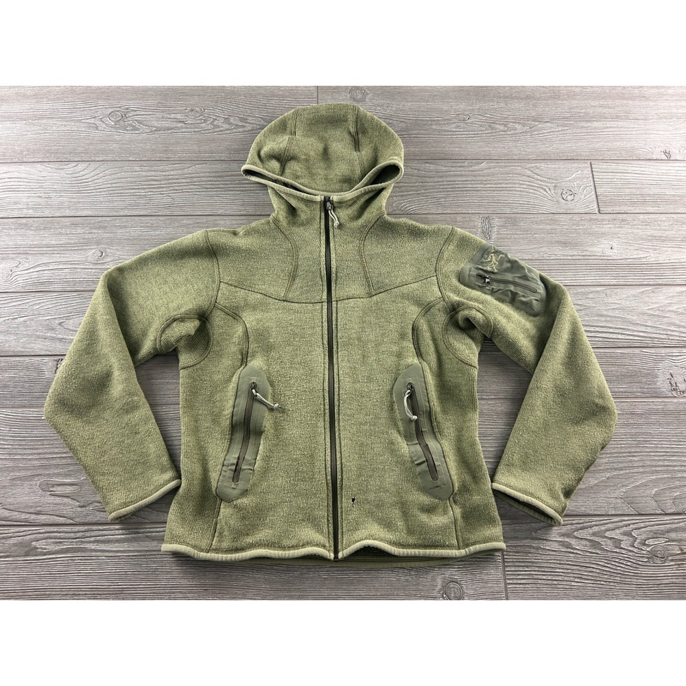 Arcteryx Covert Hoody Womens Medium Green Polartec Fleece Full Zip Jacket